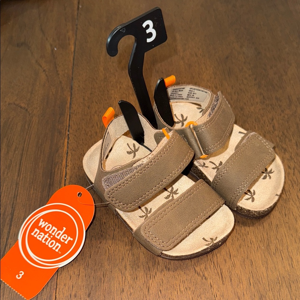 Wonder Nation Brown / Tan Baby Sandals